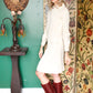 1970s Fall Knit Ivory Dress