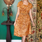 1960s Abstract Autumn Print Sheath Dress and Jacket 