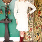 1970s Fall Knit Ivory Dress