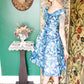 1950s Watercolor Floral Silk Suzy Perette Dress