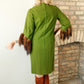 1960s Green Wool and Mink Dress