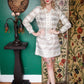 1960s Silver & Gold Sheer Stripe Party Dress 