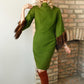 1960s Green Wool and Mink Dress