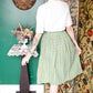 1950s Green Plaid Cotton Skirt