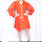1960s Chiffon Elinor Gay Tangerine Dress - Medium 