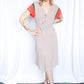 1940s Martha Cavanaugh Linen Two Tone Dress - Large