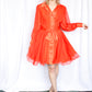 1960s Chiffon Elinor Gay Tangerine Dress - Medium 