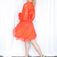1960s Chiffon Elinor Gay Tangerine Dress - Medium 
