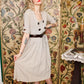 1950s Carol Brent Stripe Textured Rayon Dress - Medium