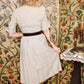 1950s Carol Brent Stripe Textured Rayon Dress - Medium
