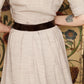 1950s Carol Brent Stripe Textured Rayon Dress - Medium