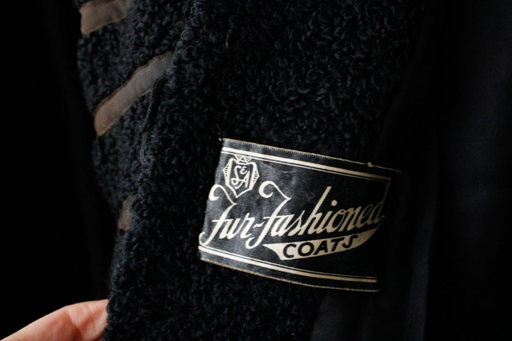 1930s S&A Fur Fashioned Faux Lamb Coat