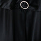 1970s Black Tie Chiffon & Satin Jumpsuit