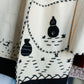 1940s Tourist Black & White Wool Jacket - Medium