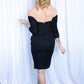 1950s Ceil Chapman Black Jersey Dress - Xsmall