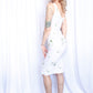 1950s Covergirl Linen Embroidered Floral Dress - Xsmall