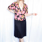 1930s Bold Floral Rayon Jersey Dress - Xlarge