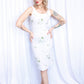 1950s Covergirl Linen Embroidered Floral Dress - Xsmall