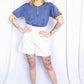 1940s White Cotton Twill Sailor Shorts - 27"