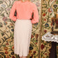 1950s Double Button Wool Linen Blend Skirt