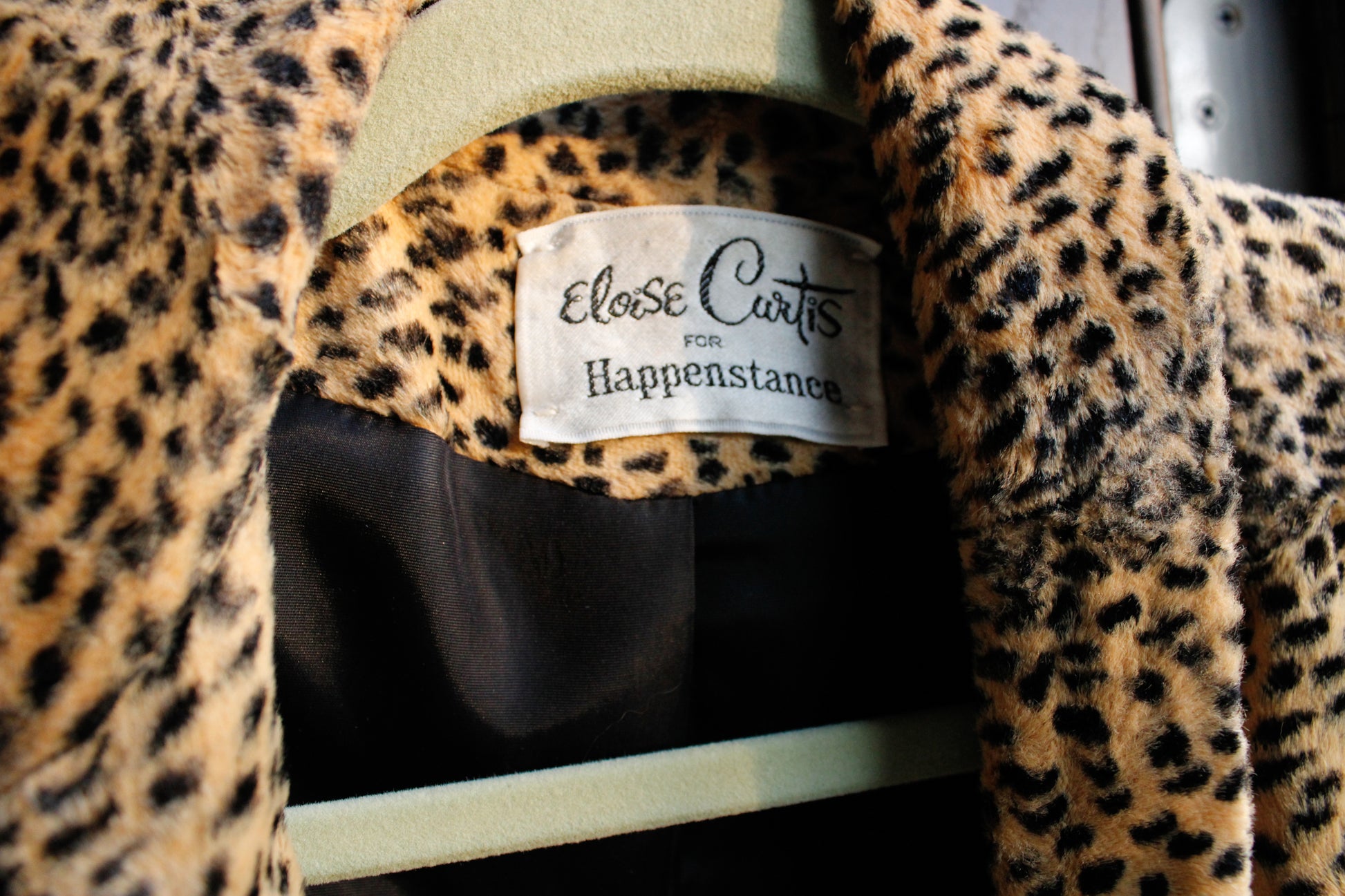 1960s Faux Fur Cheetah Print Jacket -Small 